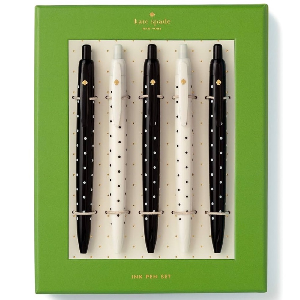 🆕 Kate Spade Black Dot Pen Set